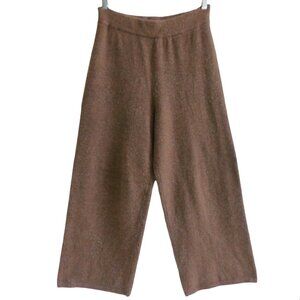 Jenni Kayne Wide Leg Pants Marina Culottes Brown Wool Cashmere Poly Blend XS
